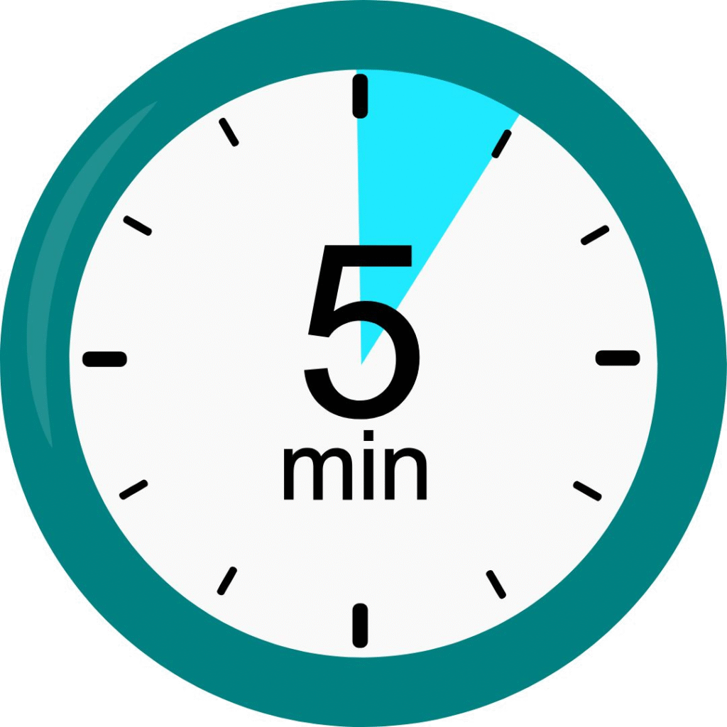 Take a 5 minute reset to practice art journaling - shown is a round clock outlined in teal.