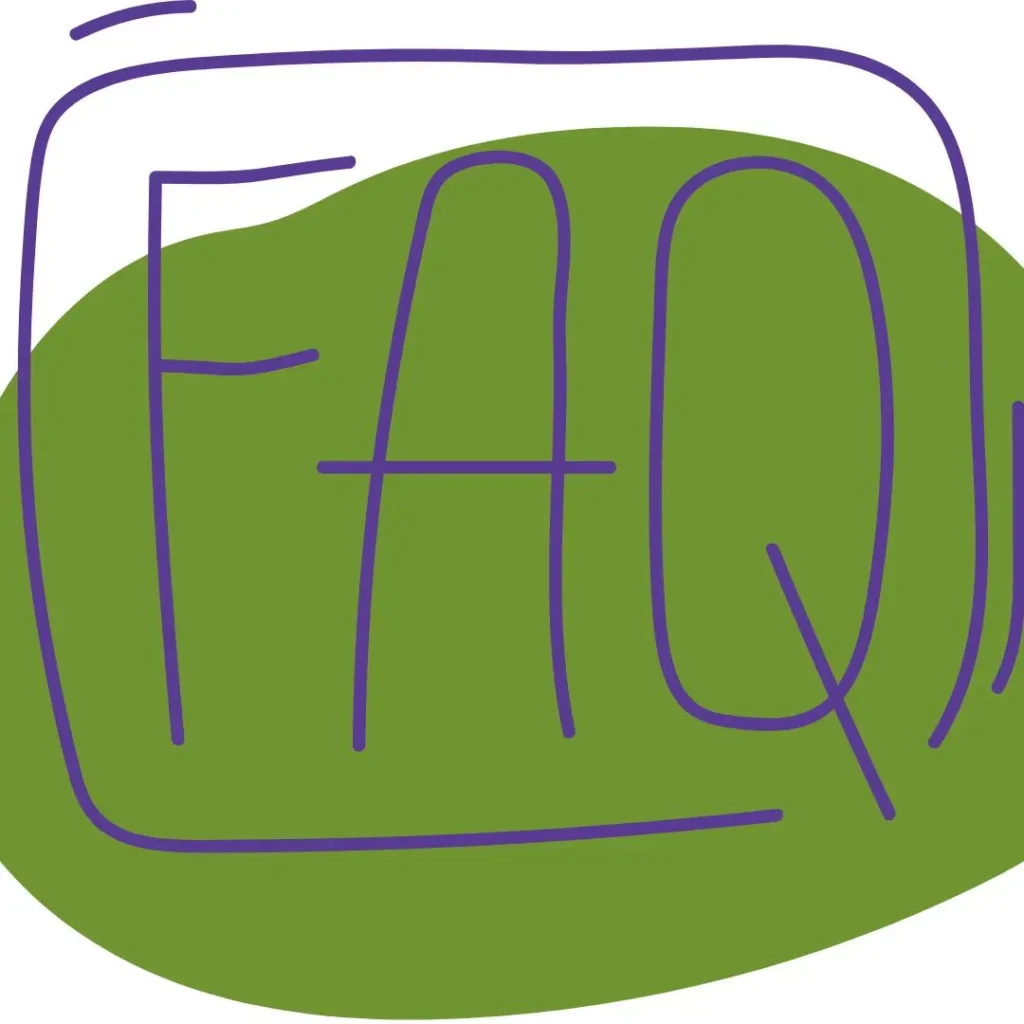 a green on white box showing 'FAQ'